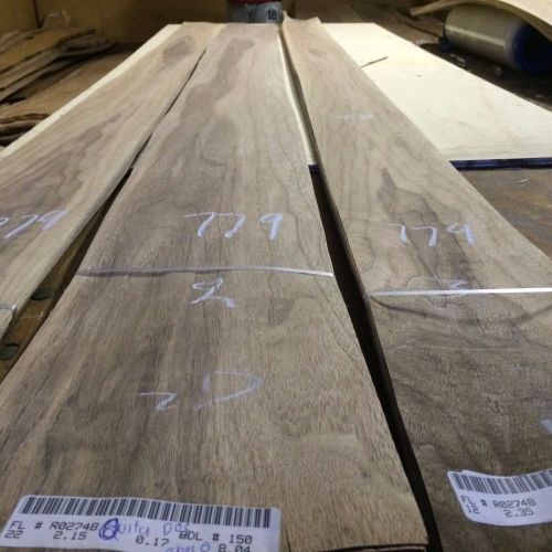 Wood Walnut veneer  3 bundle  total 54 pcs RAW VENEER  779. flat cut.