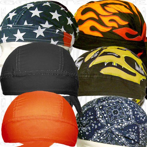 Black Biker Wear Do HeadWrap Cap Doo Rag Du Hat 6 Lot Paisley Bandana Watch