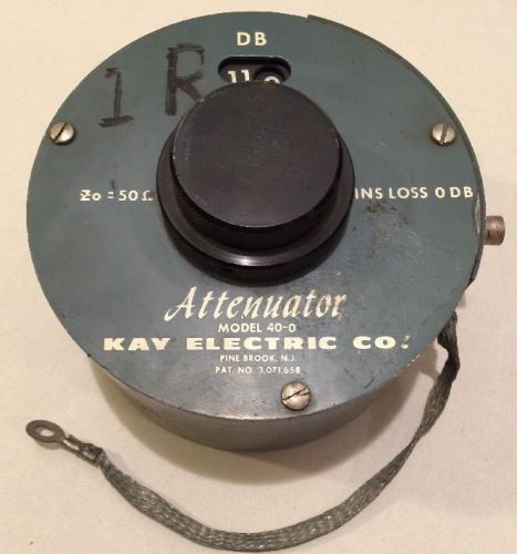 KAY ELECTRIC CO. ATTENUATOR MODEL 40-0 433A 50 OHMS 0-119 DB Range DUAL ROTARY