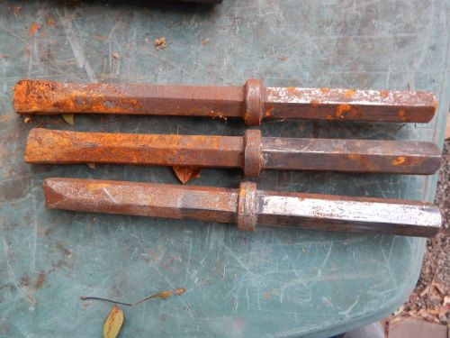 Pavement Breaker 1-1/2&#034; Chisels lot of 3 Pcs 1-1/8&#034; x 6&#034; Shank