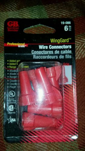 Gardner bender 6pk red wing-gard screw on wire connector 19-086 for sale