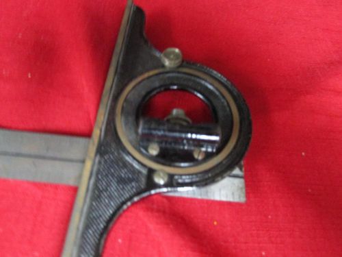 Vintage Starrett No. 12 Bevel Protractor With 12&#034; No. 4 Grad Rule