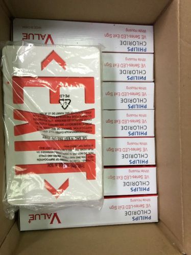 8 PHILLIPS MCPHILBEN VERW 120/277V RED DOUBLE SIDED LED EXIT SIGNS NEW