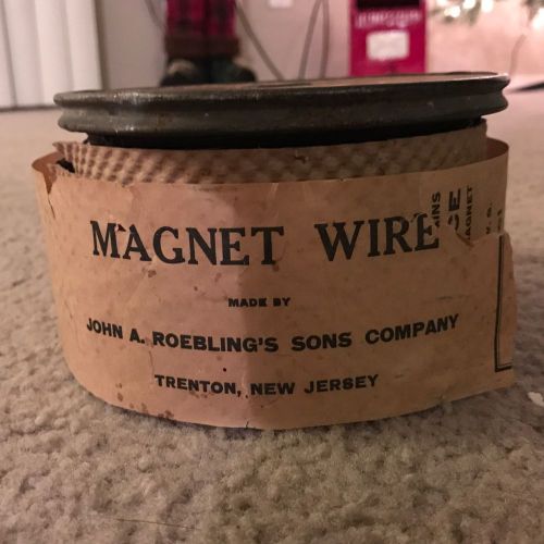 JOHN A. ROEBLING SONS CO. VTG MAGNET WIRE WOODEN SPOOL ANTIQUE - TRENTON NJ