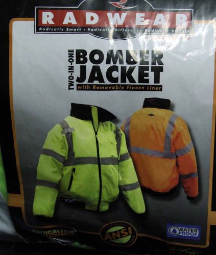 RADWEAR SJ210B-3ZGS-3X Three-in-One Deluxe Hi-Viz Bomber Jacket Size M NEW