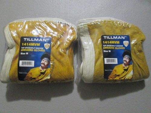 TILLMAN 1414MVM DRIVERS GLOVES MEDIUM Split Cowhide 2 Pairs