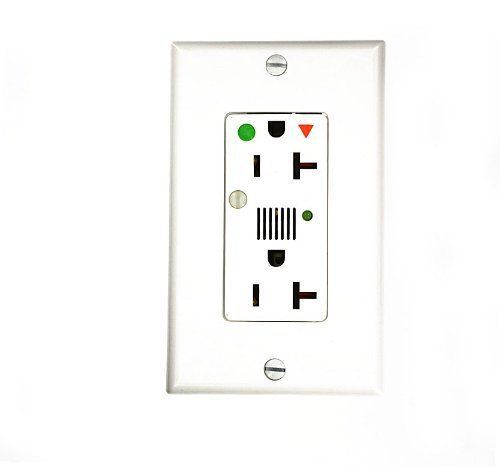 Leviton 8380-IGW 20 Amp, 125 Volt, Decora Plus Duplex Receptacle, Straight Blade