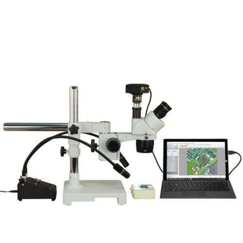 Trinocular 5x-10x-15x-20x-30x-60x 5mp usb3.0 boom stereo microscope+6w led light for sale