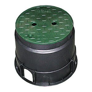 JONES STEPHENS M06010 Round Valve Box,10&#034; Body and Green Lid