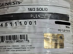 Honeywell Genesis Cable 4511 16/2C Solid Plenum Fire Alarm Wire FPLP White/100ft