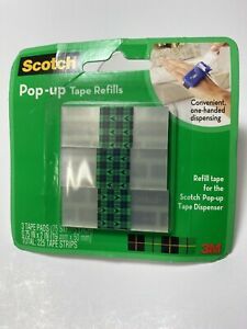 New  Package Scotch Pop-Up Tape Dispenser Refills 1 pack 3 pads/75 strips J1
