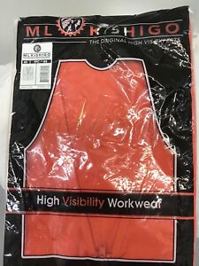 ML Kishigo Men&#039;s High Visibility Work Surveyor&#039;s Safety Vest Orange 4X FREE SHIP