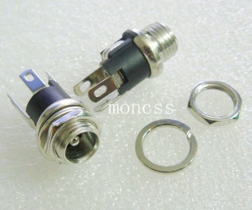 10pcs DC Socket Jack Power Connector 5.5-2.1MM Metal DC-021