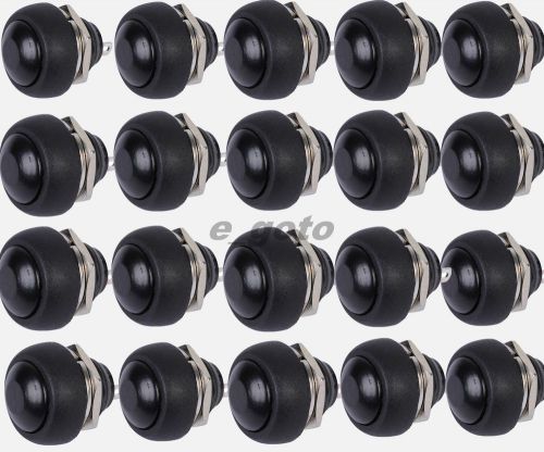 20pcs Black 12mm Waterproof momentary Push button Switch Mini Round