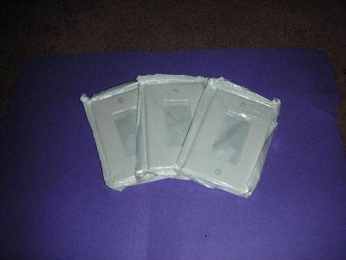 Leviton Decora Wall Plates lot of 3  White MIDWAY HEAVY DUTY NYLON