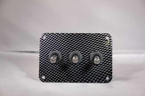 3 HOLE Carbon Fiber LOOK PANEL w/ LED toggle switches - WHTIE