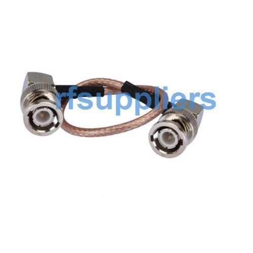 3x Coaxial RG179 BNC plug to BNC plug right angle pigtail 20cm 10/15/25/30/50cm