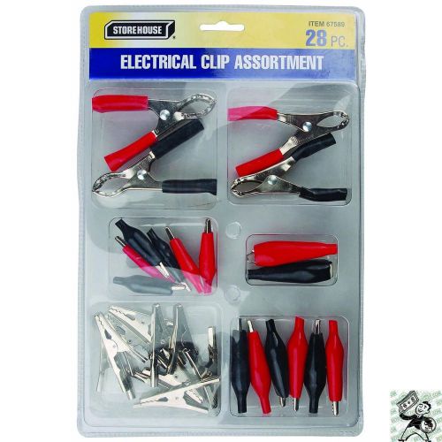 28pc electrical clip set alligator clip clamp jumper tester probe tool meter for sale