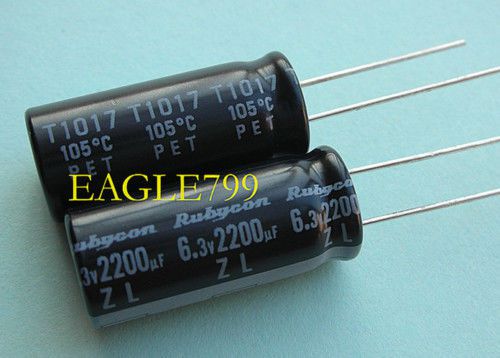 400,6.3V 2200UF ZL Rubycon Electrolytic Capacitor 10*23