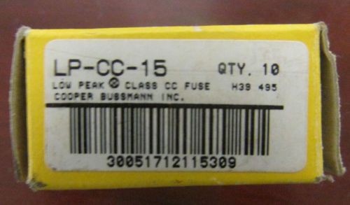 COOPER BUSSMAN LP CC 15 Low Peak 15 AMP Yellow  Fuse *PRICE PER EACH*