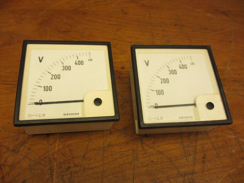 Siemens Lot of 2 Analog Volt Gauges NOS 0-485V