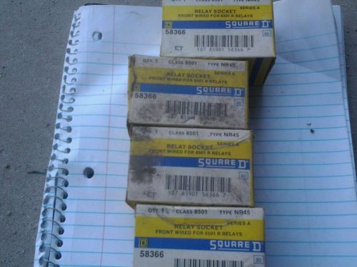 Square D 8501 NR45 8501NR45 Relay Socket  lot of 4