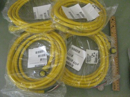 4 pieces Brad Harrison Woodhead cordset p/n 104001A01F120   4P 90* 12&#039; 16/4  New