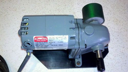 Dayton AC/DC 1/13hp Dual Shaft Gearmotor 60rpm 100 torque on alum base