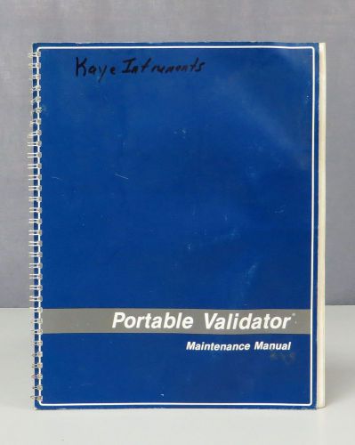 Kaye instruments portable validator maintenance manual for sale