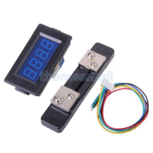 3 1/2 Digital Blue LED Switch Type Amp &amp; Volt Meter DC 20V 50A + Shunt Resistor