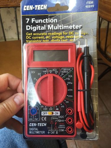 CEN-TECH 7 FUNCTION DIGITAL MULTIMETER  #90899 DIGITAL LCD