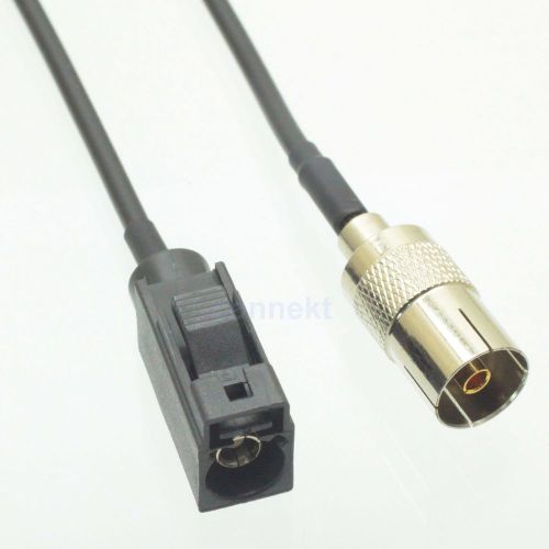 Fakra SMB A 9005 female jack to IEC RCA-TV PAL female 15cm RG174 pigtail cable