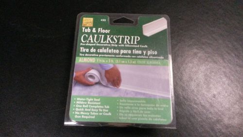 Tub and Floor Caulk Strip, 1-1/4&#034; x 5&#039;, White / Myro #32