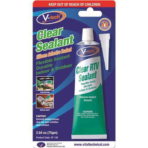 Vtech V-Tech Car Kitchen Bathroom Windows Clear Silicone Sealant Kit 75G