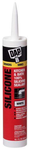 New Dap 08640 Bathroom Silicone Rubber Caulk 10.1-Ounce White