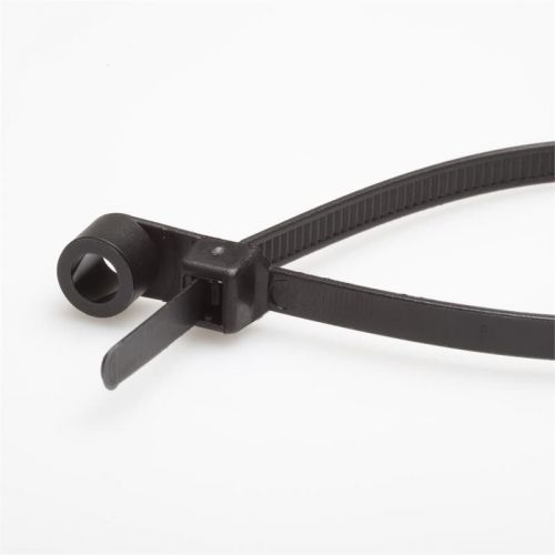 100 14&#034; long 50# pound uv black nylon cable zip ties ty wraps mounting head usa for sale