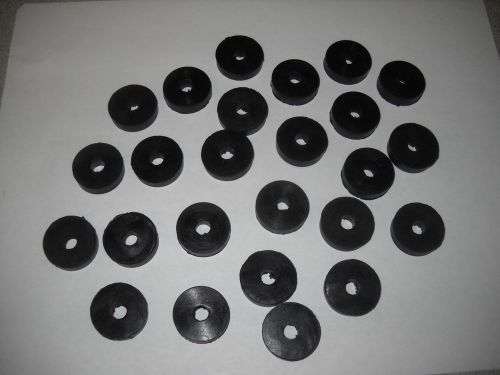 New black rubber washers lot of 25  1&#034; round 1/4&#034; thick 1/4&#034; inside hole for sale