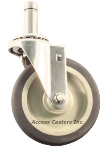 5DRPPSS 5&#034; Stainless Steel Metro Wire Post Stem Swivel Caster, 300 lb Capacity