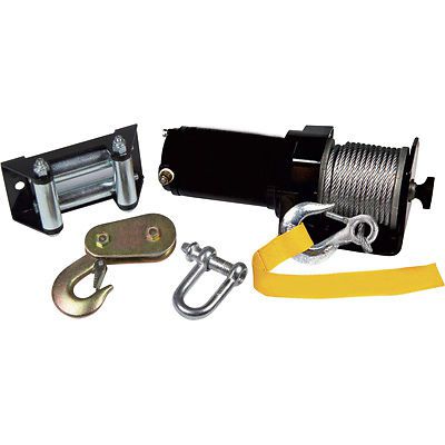 Winch - heavy duty - 12 volt dc - 1 hp - 2,000 lb cap  50 ft cable &amp; accessories for sale