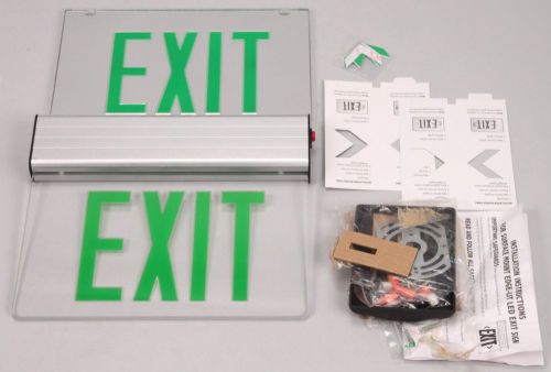 Sure-Lites EUS70G EDGE-Lit Clear or Mirror Face GREEN Letters LED Exit Sign (B)