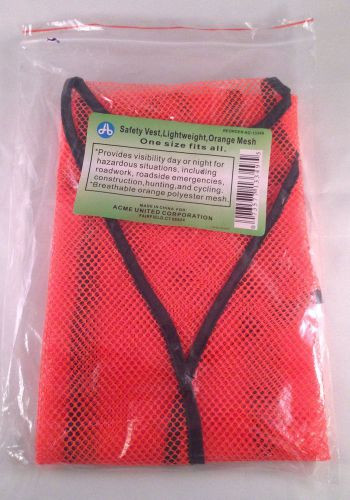 Orange Mesh Lightweight Safety Vest One Size Fits Most