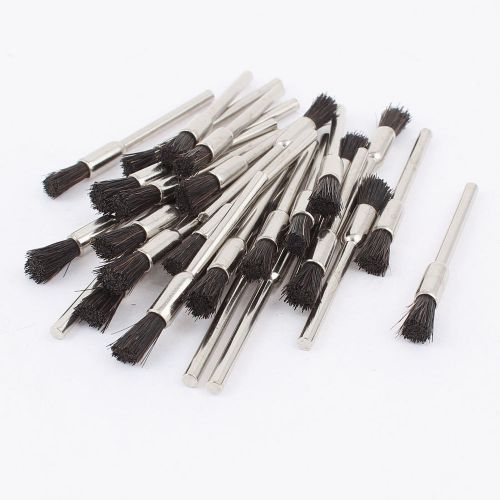 30pcs 3mm Mandrel Black Bristle Pen Polishing Brush for Dremel Rotary Tool