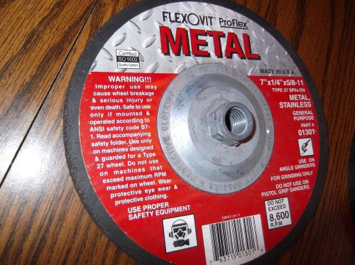 FlexOVit ProFlex Cutting Metal and Stainless 7&#034; x 1/4&#034; x 5/8 - 11 Grinding Wheel