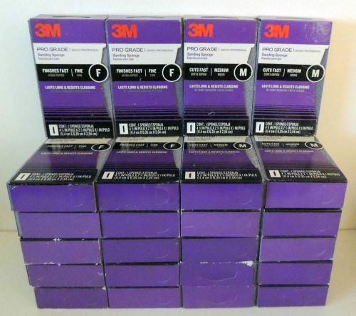 (24) 3M PRO GRADE SANDING SPONGES MEDIUM &amp; FINE LOT 24001F-L 24000M-L SPONGE