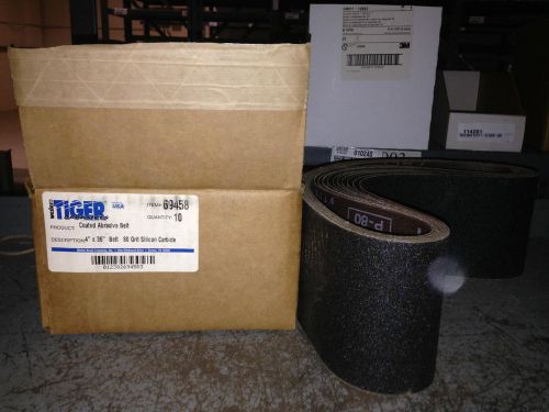 WEILER ABRASIVE GRINDING BELT 4&#034; X 36&#034; 80 GRIT SILICON CARBIDE PK OF 10  69458