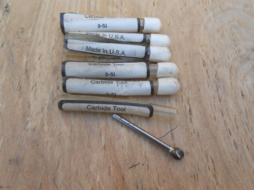 CARBIDE BURR , 1/4&#034; DIA. BALL SHAPE , LOT OF 6