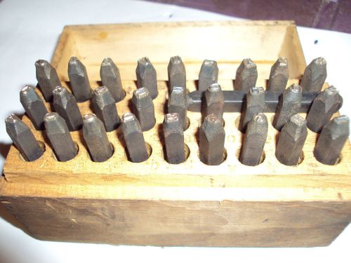 Vintage sears machine cut steel hand letter punch die set 1/8 inch for sale