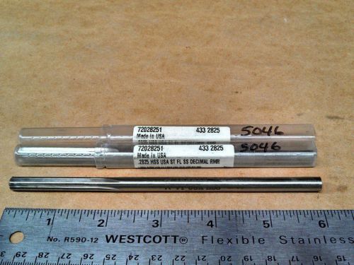 Two Yankee Made in USA .2825 High Speed Steel Decimal Reamer 72028251 (B5046)