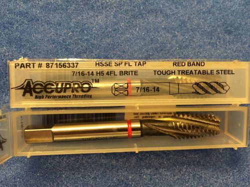 7/16 - 14 HSSE H3 4 FLUTE SPIRAL FL TAP RED BAND BRITE ~ QTY. ONE ~