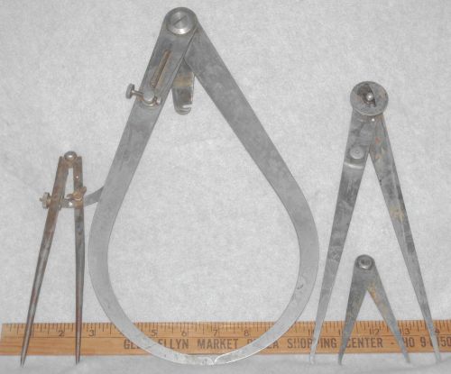 4 Vintage. Calipers - Brown &amp; Scharpe, William Starrett &amp; Wm. Johnson Mfg.- Rare